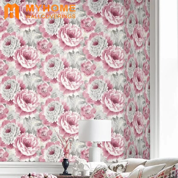 Natural Floral Scenery Design Non-Woven Back Pure Paper Wall Paper Wallpaper Price