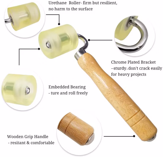 壁紙スムージングツール シームローラー付き コンタクトペーパー用粘着ビニール 8個/パック